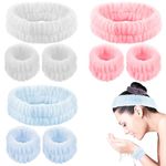 9 Pieces Spa Facial Headband Face Washing Wristbands Headbands for Washing Face Soft Microfiber Spa Wrist Washbands Elastic Wrist Bands to Wash Face Skincare Headband Makeup Headband for Women Girls