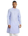 Amazon Brand - Symbol Men's Cotton Regular Kurta (SYMETHLKUR-1_Brunnera Blue_S_Brunnera Blue_S)