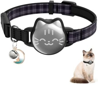 AirTag Cat Collar Breakaway, Reflective Cat Collar Compatible with Apple AirTag 1st & 2nd Gen, Hidden Holder with Bell, Lightweight Water-Resistant Strap for Cats, AirTag Not Included