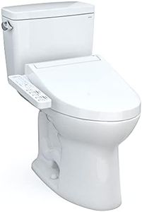 TOTO Drake WASHLET+ Two-Piece Elongated 1.28 GPF TORNADO FLUSH Toilet with C2 Bidet Seat, Cotton White - MW7763074CEG#01