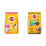 Pedigree Puppy Dry Dog Food, Chicken & Milk, 1.2kg Pack and Biscrok Biscuits Valentines Gift Dog Treat (Above 4 Months) Chicken Flavour, 500g Pack