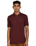 Peter England Men's Slim Fit T-Shirt (PCKPSSGBB74653_Maroon L)