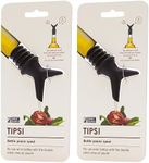 Monkey Business Tipsi Silicone Pouring Spout for Cooking and Dining Liquids | Unique Double Head for Easy Pouring or Light Drizzle | Ribbed Plug fits Tightly in Standard Bottles | (Pack of 2)