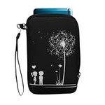 kwmobile Carrying Case Compatible with Nintendo 3DS XL - Console Pouch with Zipper and Design - Dandelion Love White/Black