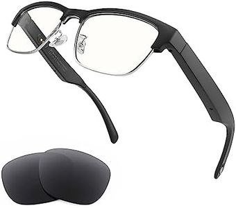 Tulbeys Bluetooth Audio Smart Glasses - Blue Light Glasses for Women and Men, Open Ear Sound with Mic & Speakers, Blue Light Filter & Polarized Sunglasses Lenses,Silver