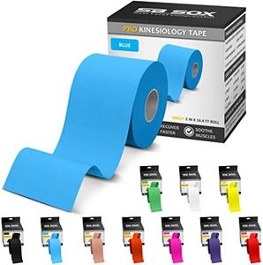 SB SOX Pro Synthetic Kinesiology Tape (Precut & Uncut Options) – Longer Lasting Performance Fabric Option to Our Original Cotton Kinesiology Tape - Also Latex Free, Water Resistant! (Blue - Uncut)