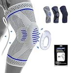 Professional Knee Support for Men/Women, Anti Slip Knee Brace Compression Sleeve with Patella Gel Pads & Side Stabilizers for Arthritis,Knee Pain,Meniscus Tear,ACL,Running,Sports,Joint Pain Relief