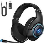 Wireless Gaming Headset for PS5/PS4 /PC/MAC, 2.4GHz Gaming Headphones Bluetooth With Detachable Noise Cancelling Miccrophone, Wireless Headphones With 3D Surround, 3.5mm Wired Jack for Xbox One Series