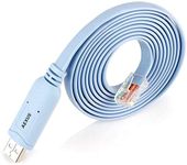 Aexus Replacement Console Cable for Cisco | FTDI USB to RJ45-6ft (1.8m) | HQ Replacement for DB9 + 72-3383-01 Serial Rollover Cable, RS232 - Compatible w/Windows 11, 10, 7, Server, Linux, MAC