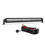 LED Light Bar 22 inch, 4WDKING 100W IP69K Waterproof Off-Road Combo LED Work Light with DT Wiring Harness Super Bright Truck Driving Fog Lamp for Truck Jeep Roof Bumper Cars Wrangler ATV UTV Boat