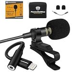 Professional Grade Lavalier Microphone with Adapter Compatible with iPhone - Lapel Microphone for iPhone X 11 12 13 14 Pro - iPhone Compatible External Microphone - iPhone XR, XS, XS Max Video Mic