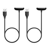 2Pack Charger Cable Compatible with Fitbit Inspire 2/ Ace 3, JCSMARTEC USB Fast Charging Cord Wire Clip Dock Station Cradle(3.3ft/100cm)