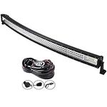 AUXTINGS 52 inch 675W Curved Triple Row 7D Led Work Light Bar Spot Flood Combo Beam With Wiring Harness DC 12V-24V 6000K Offroad Vehicles 4x4 Atvs Utvs