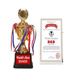 Gift for World's Best Dad Trophy WITHWorld's Greatest Dad CertificateCARD/Best dad Trophy with DAD Card/Trophy with DAD Card (Trophy+Dad Card, Trophy+Dad Card-C)