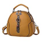 INOVERA Sling Bag for Women | Faux Leather Cross body Bags for Girls | Travel Shoulder Handbag with Adjustable Strap (Yellowish Brown)