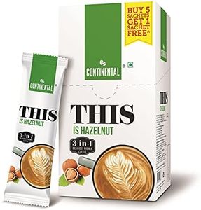 Continental THIS Hazelnut Instant Coffee Powder | 132g (6 Sachets, 22g per each) | 3In1 Instant Premix Flavoured Coffee | Smooth Flavour and Rich Taste | Just Add Hot Water | Cafe Like Coffee