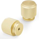 POVEFONK 10 Pack Brushed Brass Kitchen Cabinet Knobs Knurled Cabinet Knobs Drawer Knobs Kitchen Cabinet Hardware Dresser Knobs