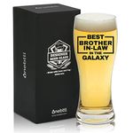 Gifts for Brother in Law, Beer Glass Funny Gift Idea for Christmas, Father's Day, Birthday, Box and Greeting Card Included Best Brother in-Law in The Galaxy US