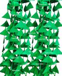 Kapoor Crafts ® 10 PcsTriangle Paper String Toran Colourful Hanging for Decorating Your Home, Hall, Door, Backdrop, for Diwali, Ganesh Chaturthi Decoration, Navratri, Birthday, Christmas (Green)