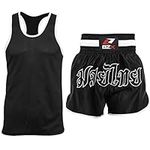 Boxing Vest & Shorts Set Men Gym Training Fitness Kick Top MMA Thai boxing (as8, alpha, x_l, regular, regular)