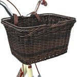 GRANNY SAYS Bike Basket Front Adult, Large Woven Basket for Bike, Detachable Front Handlebar Bicycle Basket, Storage Basket for Scooter Strider Accessories, Front Bike Basket, Picnic Baskets, Brown