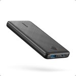Anker Power Bank(PowerCore 10K),Compact Travel-Ready 10,000mAh Battery Pack with PowerIQ Charging Technology,5V/3A High-Speed Charging for iPhone,iPad,and More (USB-C Input and Output(Black),1pack)