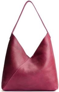 Portland Leather Goods Naomi Shoulder Bag – Slouchy Leather Shoulder Bag with Adjustable Crossbody Strap & Secure Magnetic Closure – Handmade from the Finest Full-Grain Hides – Oversized, Orchid