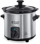 Russell Hobbs Slow Cooker Mini [Heavy 2L Ceramic Cooking Pot for Optical Temperature Distribution] Compact Slow Cooker (3 Temperature Settings & Keep Warm Function, 145W) Slow Cooker 25570-56