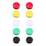 iLamdeetek 10Pcs DECORATIVE_MAGNET, Round Fridge Magnets, Strong Refrigerator Magnets, Colorful Small Magnets for Whiteboard, Office, Notice Boards, School, Postcard (5 colors)