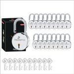 Pearson.fit Round Padlock 65mm 18 Lock Open with 10 Same Key 8 levers Double Locking Anti Thift Weather-Resistant Shop Shutter High Security Main Door Lock for Home