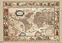 Ancient World Map Latin Illustratio