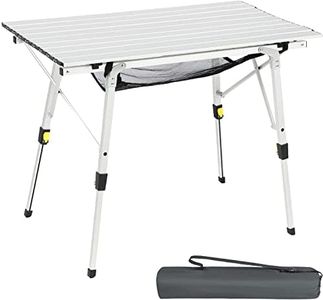 Portal Campingtisch faltbar Höhenverstellbar Klapptisch Aluminium 90 x 53cm für 4 Personen leicht Camping klappbarer Falttisch