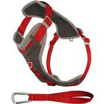 Kurgo Journey Multi-Use Dog Harness, Reflective Harness, Dog Running Harness, Dog Walking Harness, Dog Hiking Harness, Red/Grey, X-Large