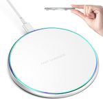 Wireless Charger Compatible with iPhone 16 15 14 13 12 11 Pro Max/Mini/Plus/XR/X/8, 15W Max Fast Wireless Charging Pad Mat for Samsung Galaxy S23/S22/S21/S20/S10, Galaxy Buds