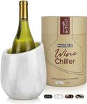 Gusto Nostro Marble Wine Chiller Bucket - 750ml Wine Bottle Cooler and Champagne Chiller for Party, Kitchen, Bar Cart Decor to Chill & Keep Bottles Cold with Unique Wine Lovers Gift Box (White)