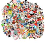 Cool Sticker Vinyl 100-Piece Sticker for Travel Case, Car, Bike and Bicycle (Multicolour)