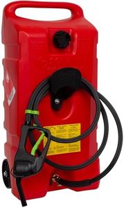 Scepter Duramax Flo ’N Go 14 Gallon Gas Caddy, 53 Liter Portable Fuel Tank and Fuel Transfer Pump with 10-Foot Hose for Lawn Mower, Farm, Marine, and Home Use, Gasoline Only, Red (2024 Version)
