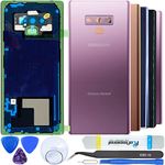 iStable Back Glass Cover Compatible for Samsung Galaxy Note 9 N960F Rear Replacement Kits Camera Glass + All Tools + Repair Guide -Purple