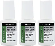 5 Second Brush-On Nail Glue 6 g, for Nail Tips, Full Cover Nails, and for Repairing of Cracked, Split Natural Nails, 3 Packs