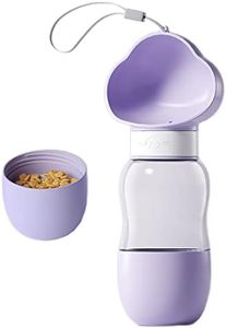 Two in One Portable Pet Water Bottle, Feeder,Suitable for Small Animals such as Dogs and Cats,Taking Out for Walks or Training (Purple)