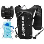 Runlight Hydration Backpack Running Vest for Men Women Hydration Pack Water Backpack with 1.5L Hydration Bladder for Running Hiking Biking Climbing Black