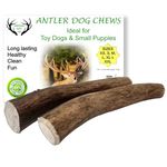 ARTISAN GIFT CO Naturally Shed 100% Natural Premium Deer Antler Chew for Dogs - minimum pack weight 70g (XS - 2 Units)