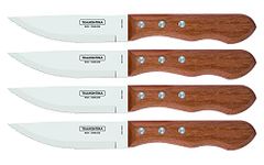 Tramontina 5” Jumbo Steak Knives Set of 4, Sharp Knife with Wooden Handle, ‎Camping, Kitchen, Rustic, 22399079