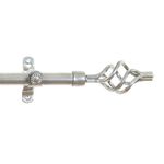 Achim Home Furnishings Metallo Lexus Curtain Rod and Finials, 28-inch Extends to 48-inch, Silver