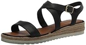 Lucky Brand Women's Trianna Wedge Sandal, Black, 8.5