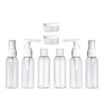 Hian Travel Bottles Kit – Leak-Proof Refillable Containers for Lotion, Shampoo, Cream & Soap – Perfect for Travel, Gym, Business Trips & Outdoors – Portable & Easy to Refill (White, Pack of 8)