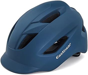 EASTINEAR Adults Bike Helmet for Men Women with LED Taillight Cycle Helmet for Urban Commuter with Sun Visor Cycling Mountain & Road Bicycle Helmets Adjustable Size M/L (Navy)