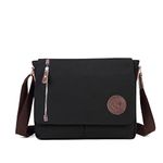 Sechunk Canvas Small Messenger Bag Vintage Shoulder bag Everyday Purse Crossbody bag for men women, Black, M, Stylish