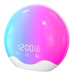 Cadrim Sunrise Alarm Clock for Heavy Sleepers, Simulated Sunrise/Sunset Wake-Up Light with 12 Colour Led Night Light, 5 Sets of Nature Sounds and Fm Radio, A Smart Sleep Trainer for Kids