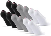 DANISH ENDURANCE 6 Pack Bamboo No Show Trainer Socks, Non Slip Silicone Heel, Men and Women, Multicolour (2x Black, 2x Grey, 2x White), 3-5